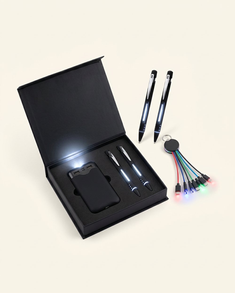 Alaca powerbank set, logo baskılı kurumsal promosyon ürünü (kod 247101)