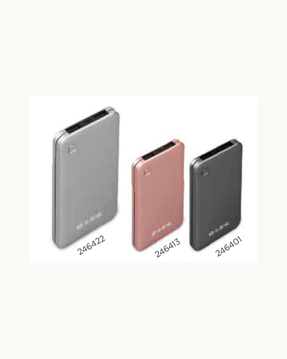 Berke powerbank, logo baskılı kurumsal promosyon ürünü (kod 246401, 246413, 246422)