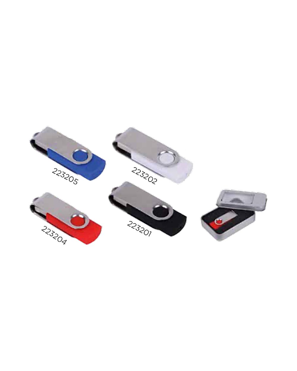 Candarlılar döner kapaklı usb bellek, logo baskılı kurumsal promosyon ürünü (kod 223201, 223202, 223204, 223205)