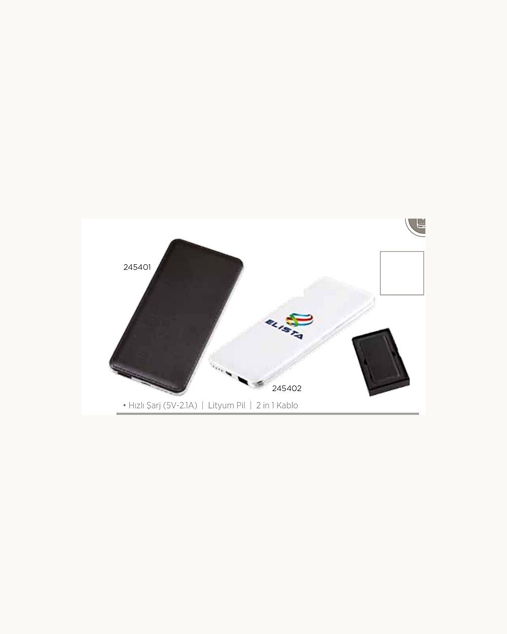 Günyurdu powerbank, logo baskılı kurumsal promosyon ürünü (kod 245401, 245402)