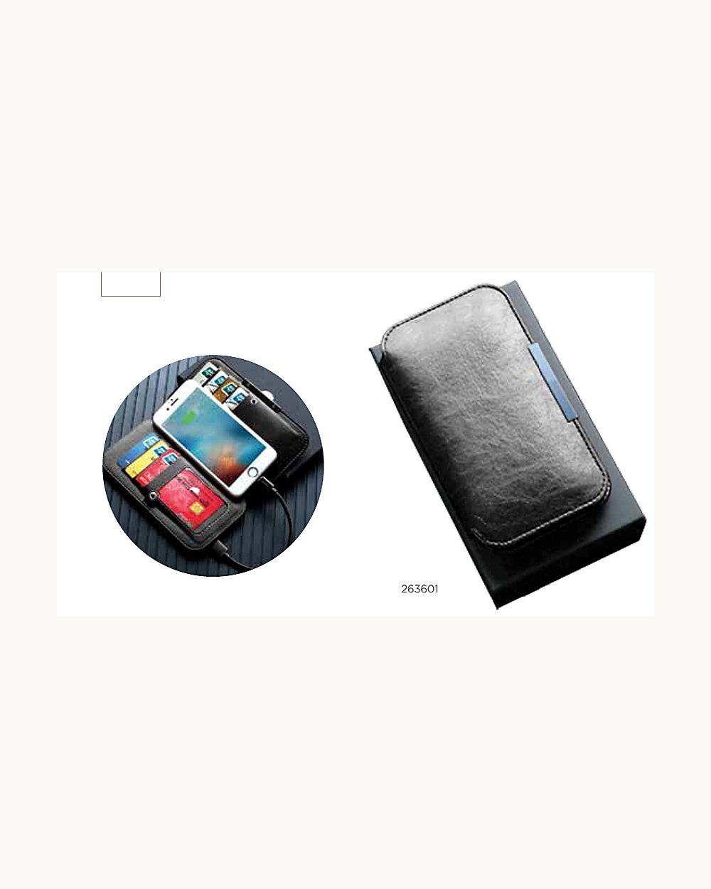 Kalkan powerbank cüzdan, logo baskılı kurumsal promosyon ürünü (kod 263601)