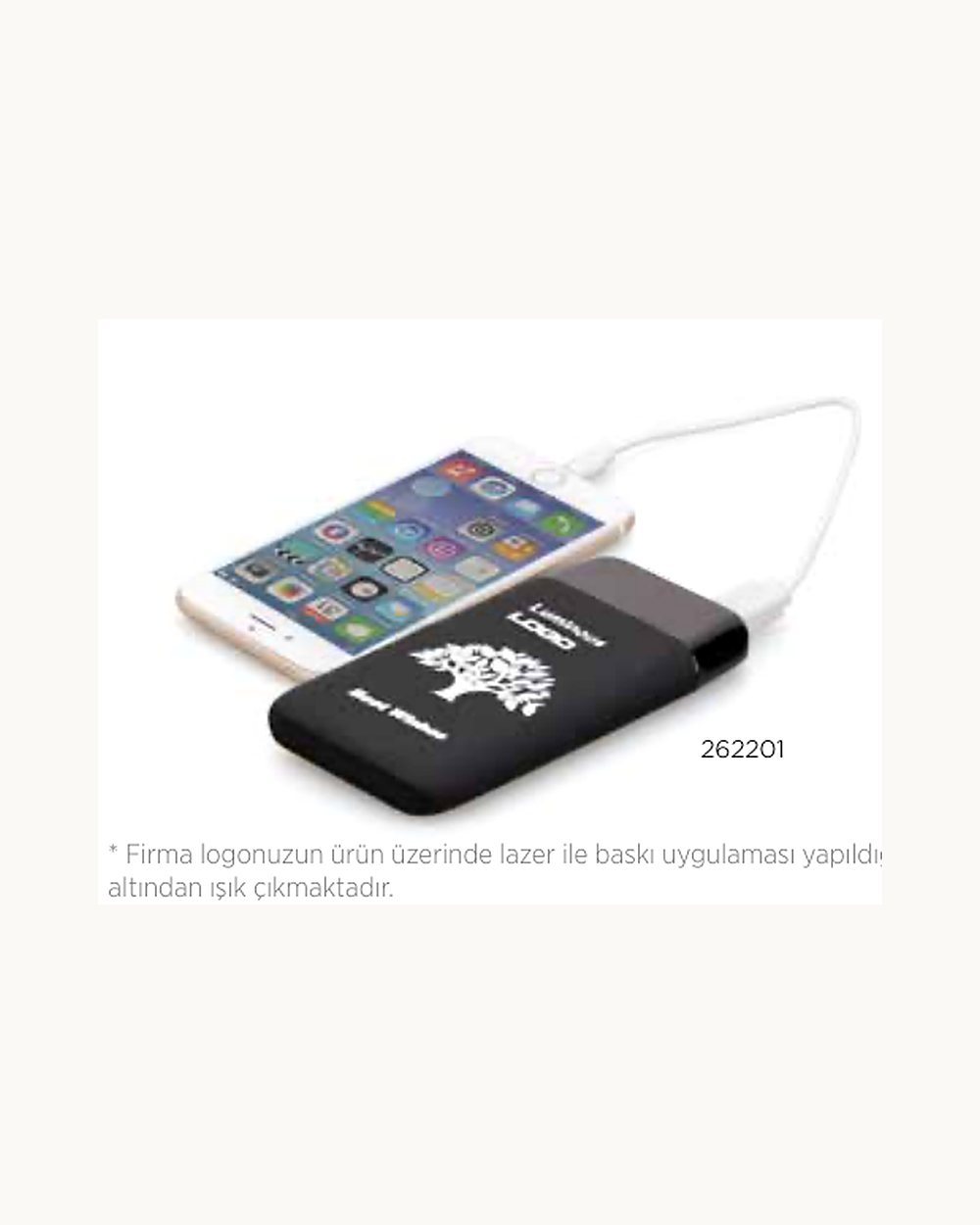 Sarıyar powerbank, logo baskılı kurumsal promosyon ürünü (kod 262201)