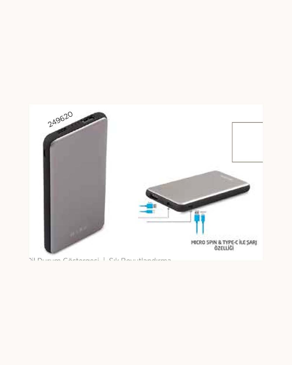 Yeşilburç powerbank, logo baskılı kurumsal promosyon ürünü (kod 249620)